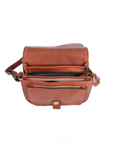 Dámská italská kožená crossbody kabelka Cristina Rui Noemi hnědá