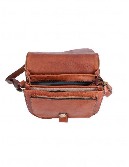 Dámská italská kožená crossbody kabelka Cristina Rui Noemi hnědá