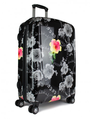 Cestovní skořepinový kufr Airplus Paris Viviane s květy
