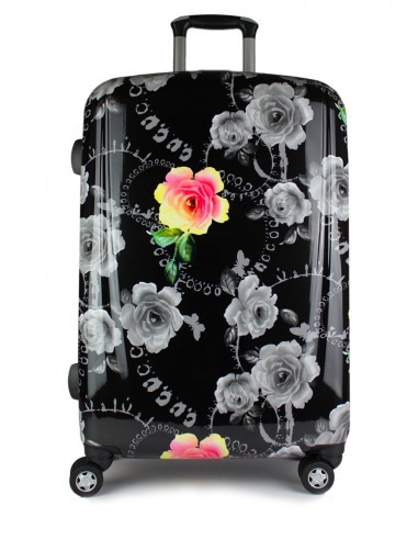 Cestovní skořepinový kufr Airplus Paris Viviane s květy
