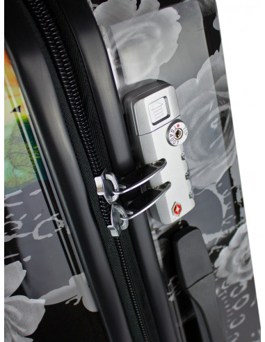 Cestovní skořepinový kufr Airplus Paris Viviane s květy