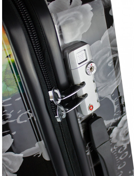 Cestovní skořepinový kufr Airplus Paris Viviane s květy