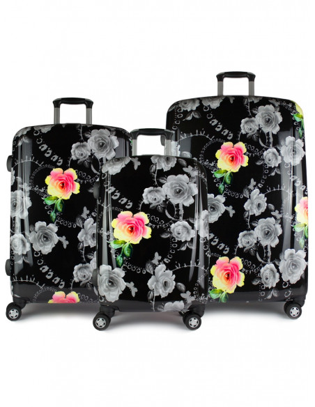 Cestovní skořepinový kufr Airplus Paris Viviane s květy