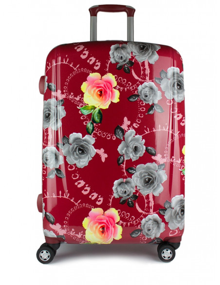 Cestovní skořepinový kufr Airplus Paris Viviane s květy