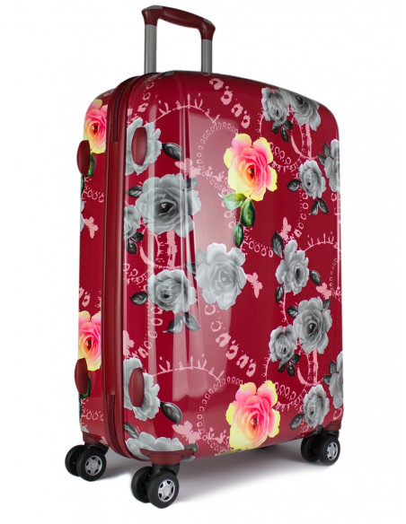 Cestovní skořepinový kufr Airplus Paris Viviane s květy