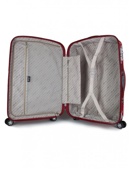 Cestovní skořepinový kufr Airplus Paris Viviane s květy