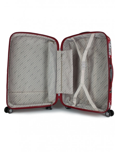 Cestovní skořepinový kufr Airplus Paris Viviane s květy