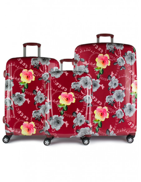 Cestovní skořepinový kufr Airplus Paris Viviane s květy