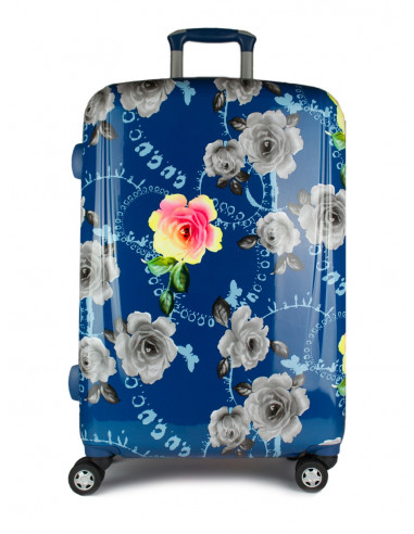 Cestovní skořepinový kufr Airplus Paris Viviane s květy