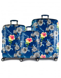 Cestovní skořepinový kufr Airplus Paris Viviane s květy