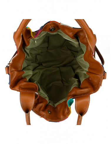 Dámská kožená kabelka/vak Giostra Elisa Multicolor