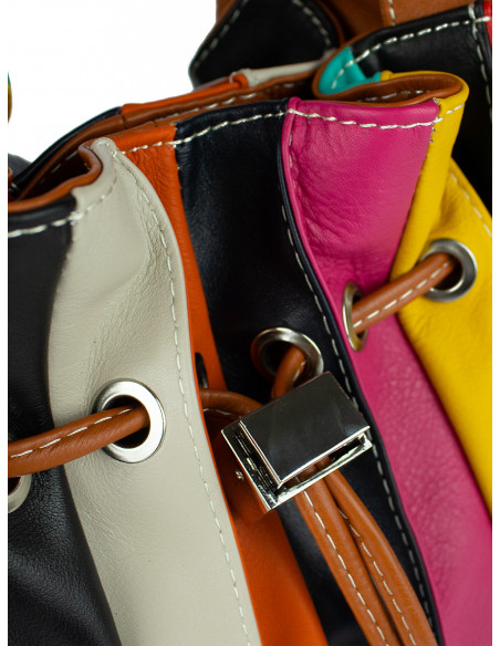 Dámská kožená kabelka/vak Giostra Elisa Multicolor