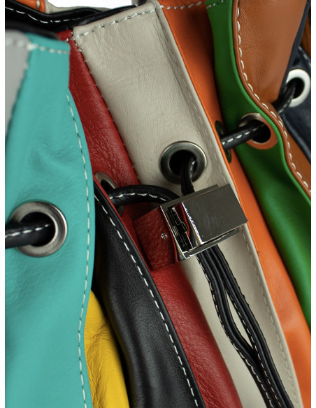Dámská kožená kabelka/vak Giostra Elisa Multicolor