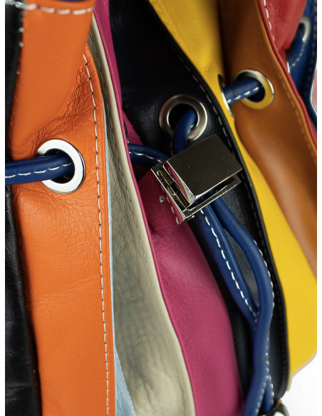 Dámská kožená kabelka/vak Giostra Elisa Multicolor