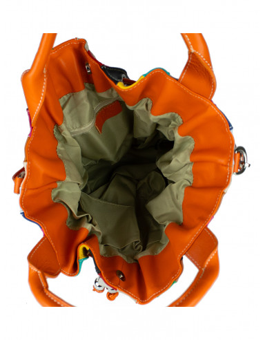 Dámská kožená kabelka/vak Giostra Elisa Multicolor