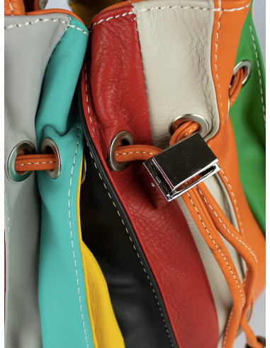 Dámská kožená kabelka/vak Giostra Elisa Multicolor