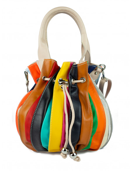 Dámská kožená kabelka/vak Giostra Elisa Multicolor