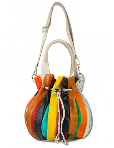 Dámská kožená kabelka/vak Giostra Elisa Multicolor