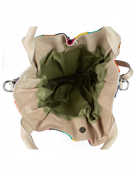 Dámská kožená kabelka/vak Giostra Elisa Multicolor