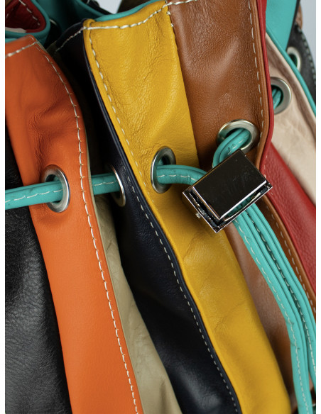 Dámská kožená kabelka/vak Giostra Elisa Multicolor