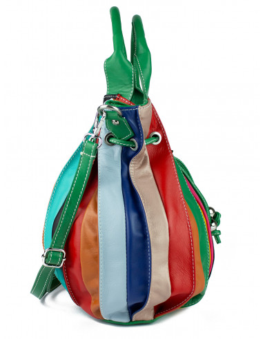 Dámská kožená kabelka/vak Giostra Elisa Multicolor