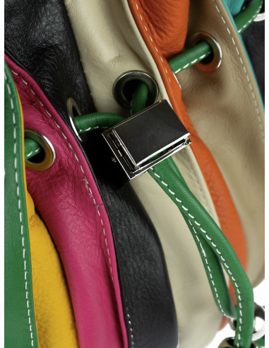 Dámská kožená kabelka/vak Giostra Elisa Multicolor