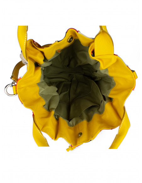 Dámská kožená kabelka/vak Giostra Elisa Multicolor