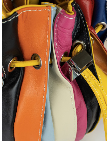 Dámská kožená kabelka/vak Giostra Elisa Multicolor