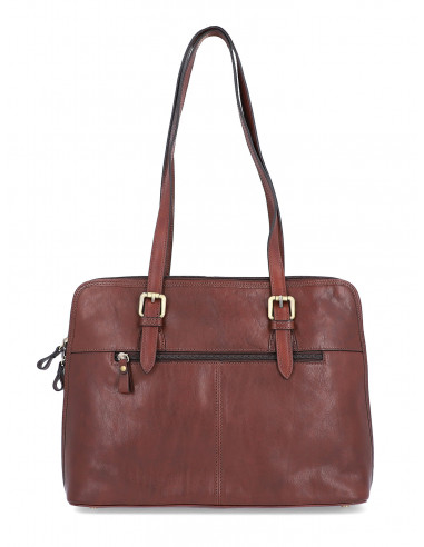 Dámská italská kožená kabelka Cristina Rui Perugia vícebarevná a hnědá