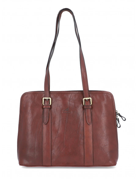 Dámská italská kožená kabelka Cristina Rui Perugia vícebarevná a hnědá