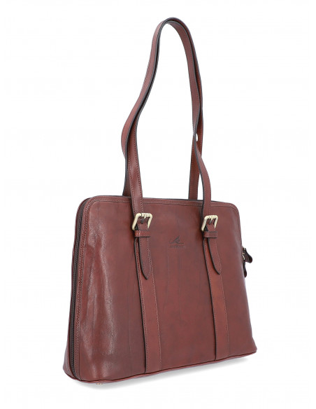 Dámská italská kožená kabelka Cristina Rui Perugia vícebarevná a hnědá