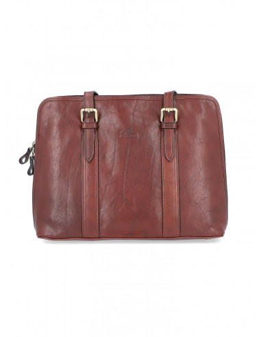 Dámská italská kožená kabelka Cristina Rui Perugia vícebarevná a hnědá