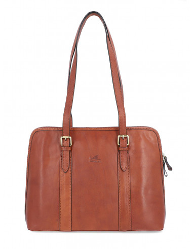 Dámská italská kožená kabelka Cristina Rui Perugia vícebarevná a hnědá