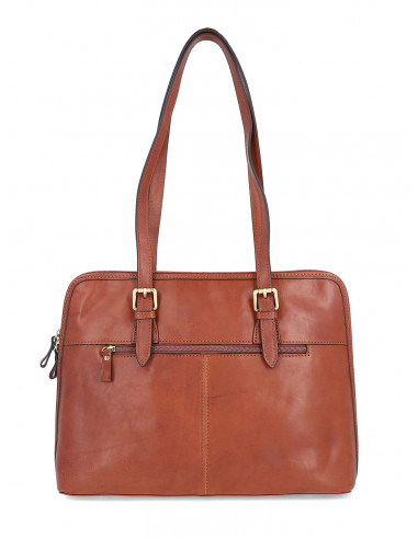 Dámská italská kožená kabelka Cristina Rui Perugia vícebarevná a hnědá
