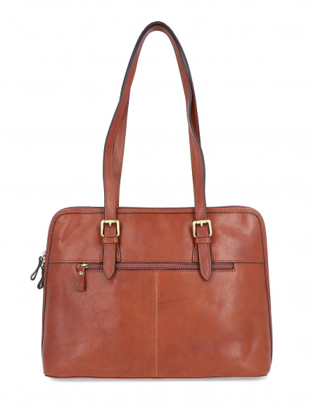 Dámská italská kožená kabelka Cristina Rui Perugia vícebarevná a hnědá