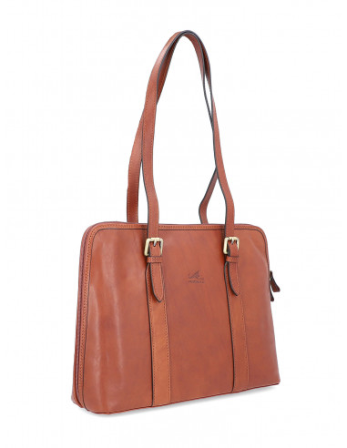 Dámská italská kožená kabelka Cristina Rui Perugia vícebarevná a hnědá