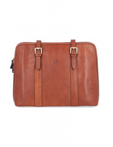 Dámská italská kožená kabelka Cristina Rui Perugia vícebarevná a hnědá