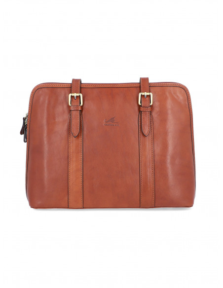 Dámská italská kožená kabelka Cristina Rui Perugia vícebarevná a hnědá