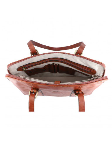 Dámská italská kožená kabelka Cristina Rui Perugia vícebarevná a hnědá