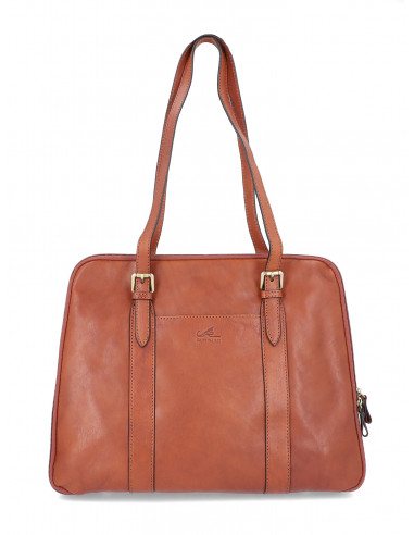 Dámská italská kožená kabelka Cristina Rui Brescia vícebarevná a hnědá