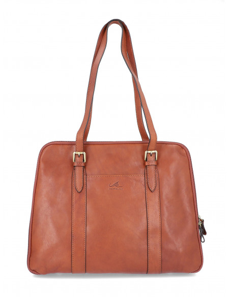 Dámská italská kožená kabelka Cristina Rui Brescia vícebarevná a hnědá