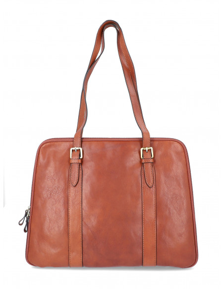 Dámská italská kožená kabelka Cristina Rui Brescia vícebarevná a hnědá