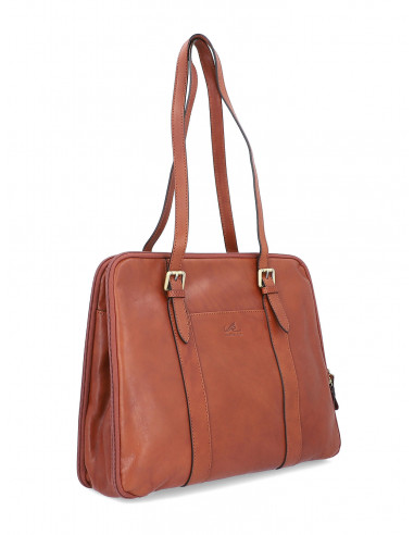 Dámská italská kožená kabelka Cristina Rui Brescia vícebarevná a hnědá