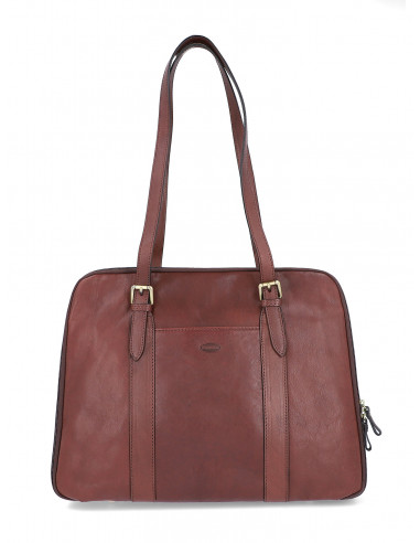 Dámská italská kožená kabelka Cristina Rui Brescia vícebarevná a hnědá