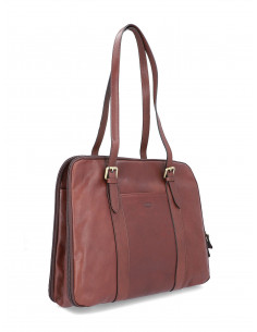 Dámská italská kožená kabelka Cristina Rui Brescia vícebarevná a hnědá 2