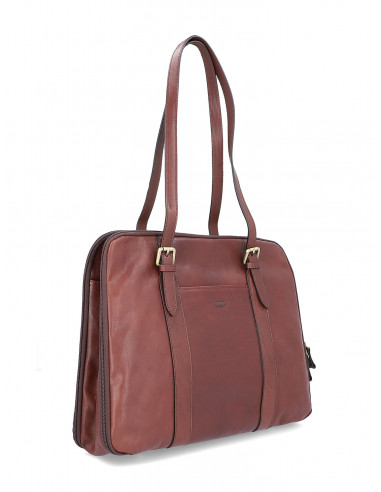 Dámská italská kožená kabelka Cristina Rui Brescia vícebarevná a hnědá