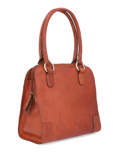 Dámská italská kožená kabelka Cristina Rui Foggia hnědá