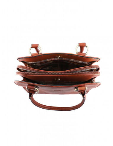 Dámská italská kožená kabelka Cristina Rui Foggia hnědá