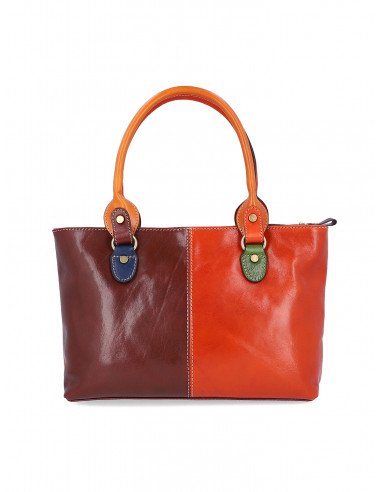 Dámská italská kožená kabelka Cristina Rui Pescara vícebarevná a hnědá