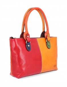 Dámská italská kožená kabelka Cristina Rui Pescara vícebarevná a hnědá 2